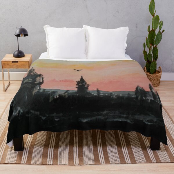 Item preview, Across the city rooftops at evening Edinburgh painting designed and sold by WorldOfWendyArt.