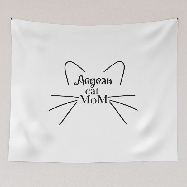 Item preview, Aegean Cat Mom - Cute Cat Ear and Whiskers Lineart Design designed and sold by EmeraldeaArt.