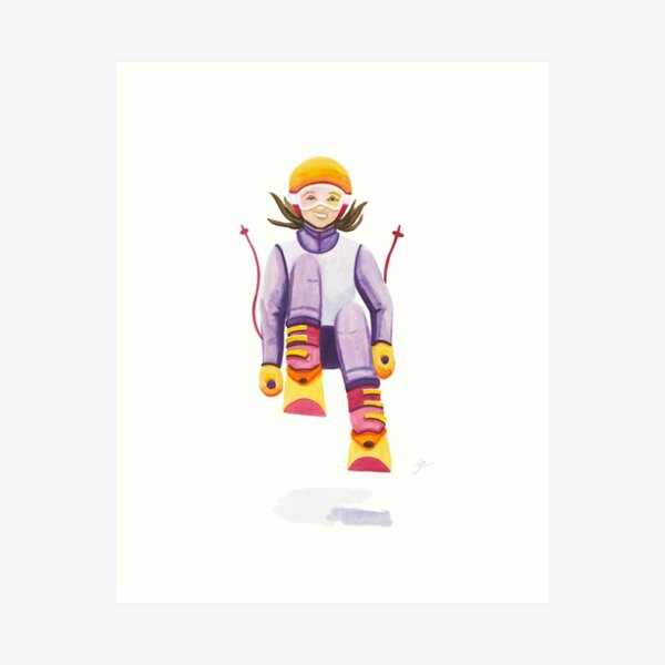 Ski Racing Girl Art Print