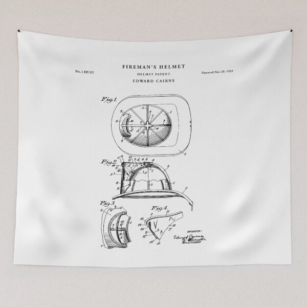 Item preview, Fireman Patent Drawing Blueprint designed and sold by Vintago.