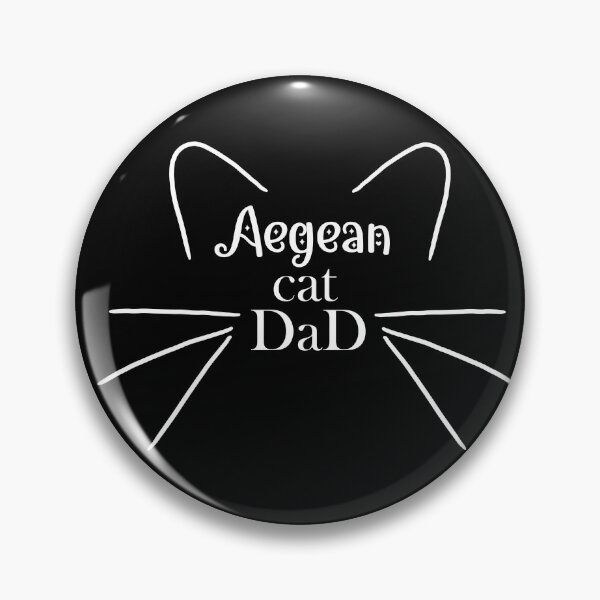 Item preview, Aegean Cat Dad - Cute Cat Ear and Whiskers white Lineart Design designed and sold by EmeraldeaArt.