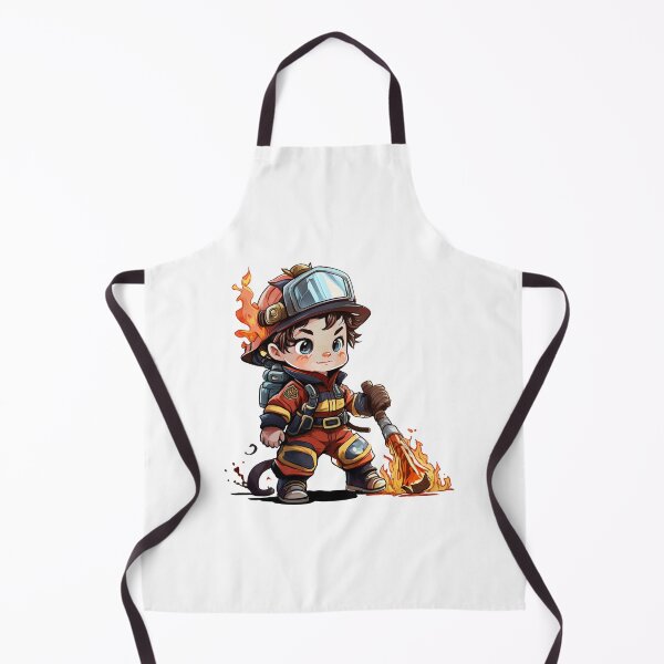 Item preview, Little Boy Firefighter Chibi Cartoon - Cute Fireman Kids T-shirt Design designed and sold by addthana.