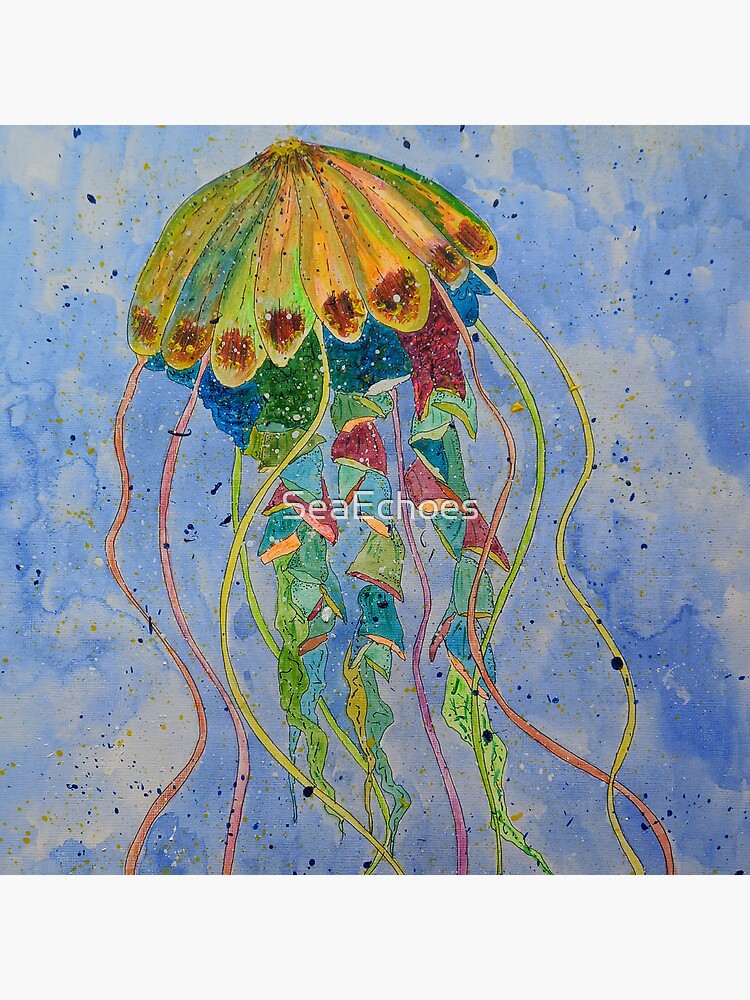 Thumbnail 2 of 2, Tote Bag, Neon Jellyfish designed and sold by SeaEchoes.