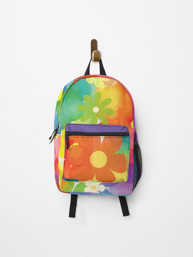 Thumbnail 1 of 3, Backpack, Colorful Flowers designed and sold by Rozlar.