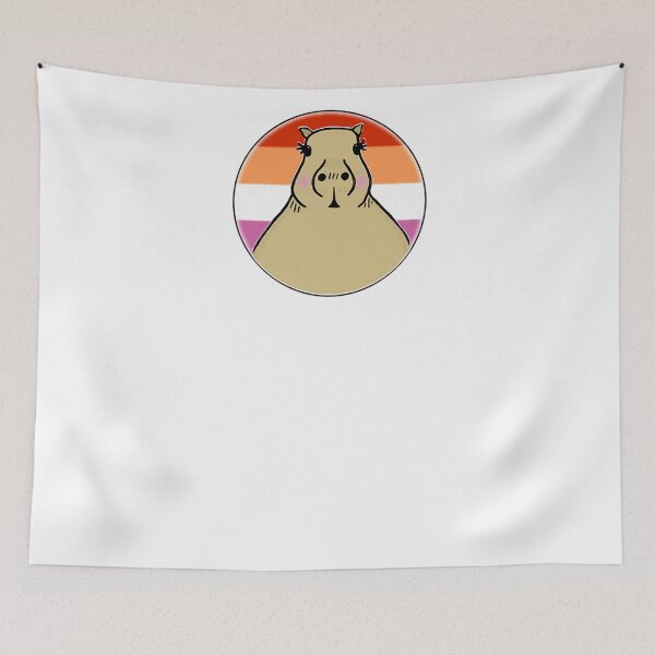 Item preview, Cute Capybara In Lesbian Pride LGBTQIA+ Circle And Lesbian Pride Heart Capybara Pattern - Hup designed and sold by WizardsStokes88.