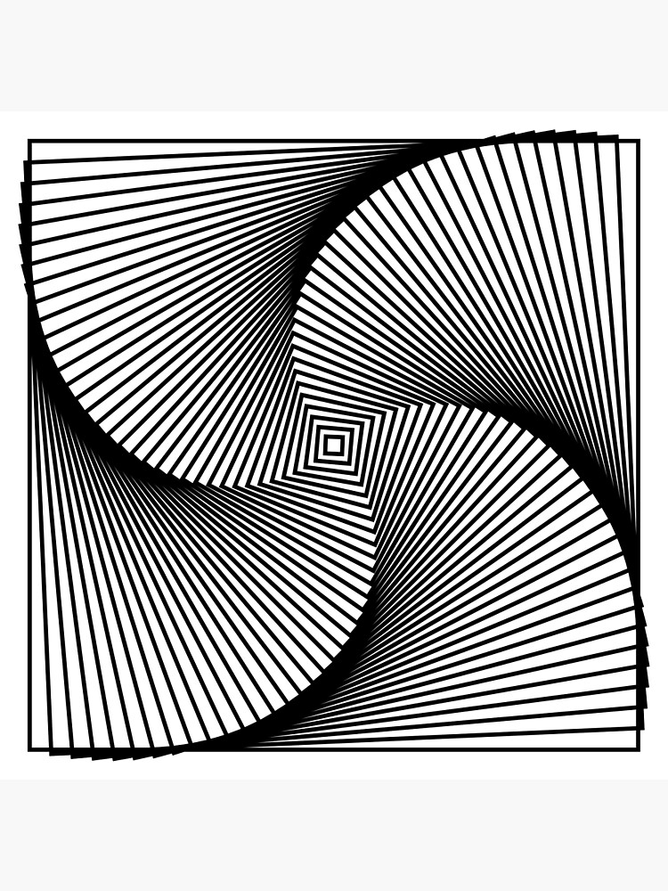 Discover Op Art Spirals of Concentric Squares Premium Matte Vertical Poster
