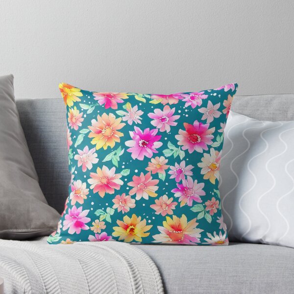 Item preview, Throw Pillow With Beautiful Floral Pattern - Spring / Summer Theme designed and sold by Sowari-Pillows.