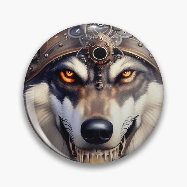 Item preview, Aggressive Scary Looking Wolf Steampunk Digital Art Painting designed and sold by artezen.
