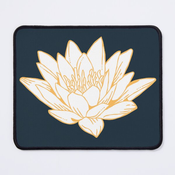 Item preview, The White Lotus Art | Gold on Navy designed and sold by KatsCanvas.