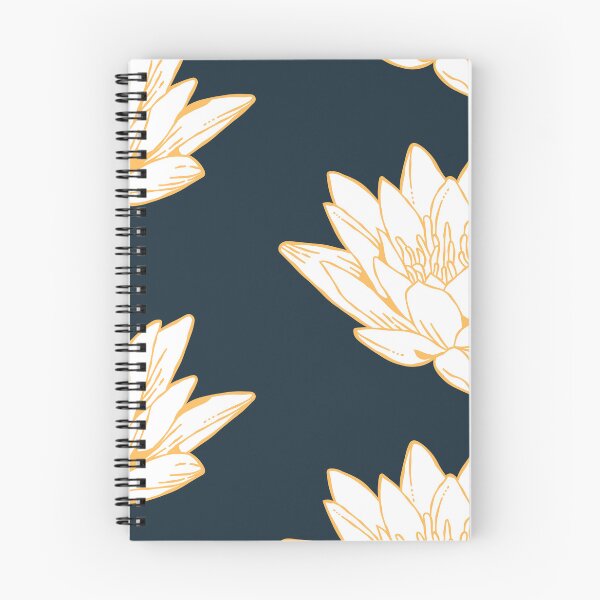 Item preview, The White Lotus Art | Gold on Navy designed and sold by KatsCanvas.