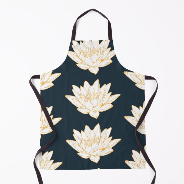 Item preview, The White Lotus Art | Gold on Navy designed and sold by KatsCanvas.