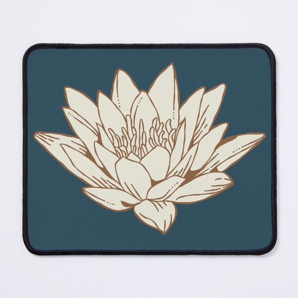 Item preview, The White Lotus Art | Brown and Cream on Navy designed and sold by KatsCanvas.