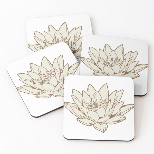 Item preview, The White Lotus Art | Brown and Cream designed and sold by KatsCanvas.