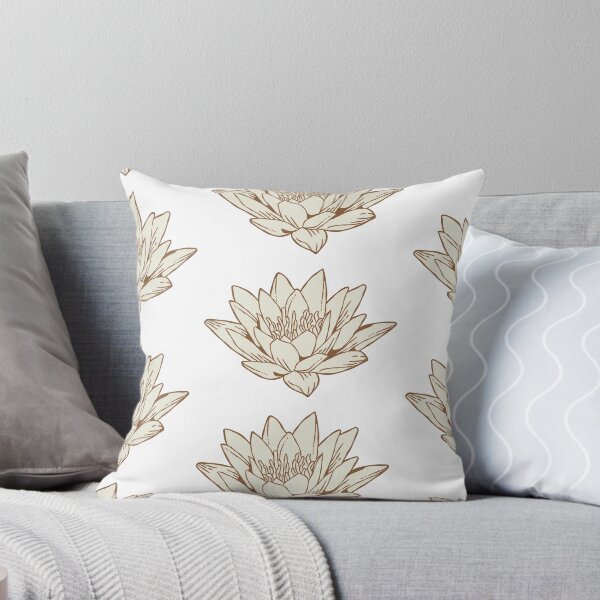 Item preview, The White Lotus Art | Brown and Cream designed and sold by KatsCanvas.