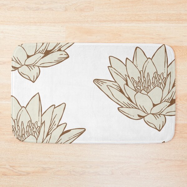 Item preview, The White Lotus Art | Brown and Cream designed and sold by KatsCanvas.