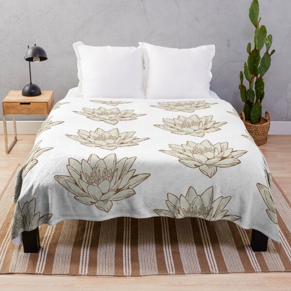 Item preview, The White Lotus Art | Brown and Cream designed and sold by KatsCanvas.