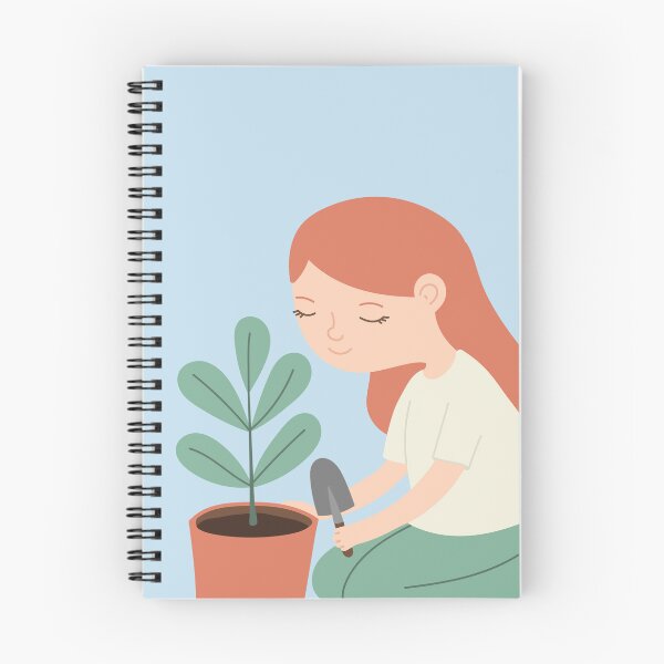 Item preview, Girl planting a flower in a pot designed and sold by polinmr.
