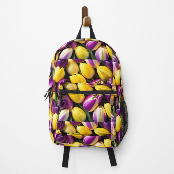 Item preview, Enchanting Purple & Yellow Tulip Bouquet - Close-Up Floral Delight designed and sold by iDWebArt.