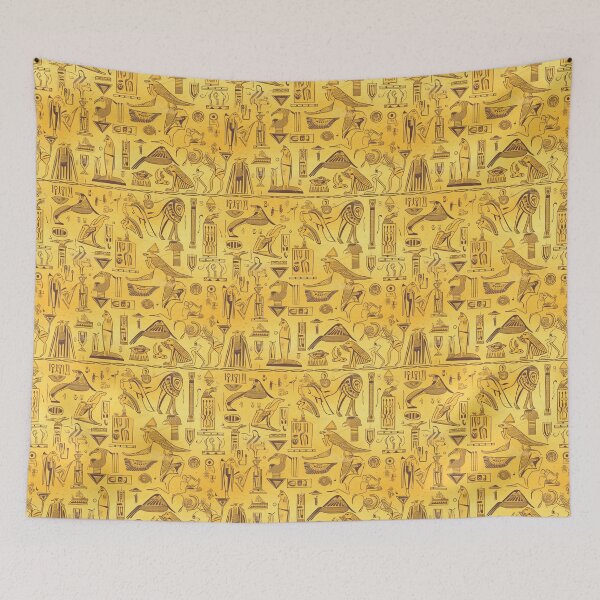 Item preview, Egyptian hieroglyphs seamless pattern designed and sold by SvarunPogani.