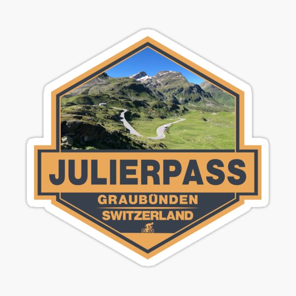Item preview, Julier Pass Switzerland Travel Art Badge designed and sold by KrisSidDesigns.
