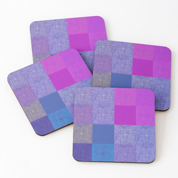 Item preview, Linen patchwork - pink/blue designed and sold by PurpleSandpiper.