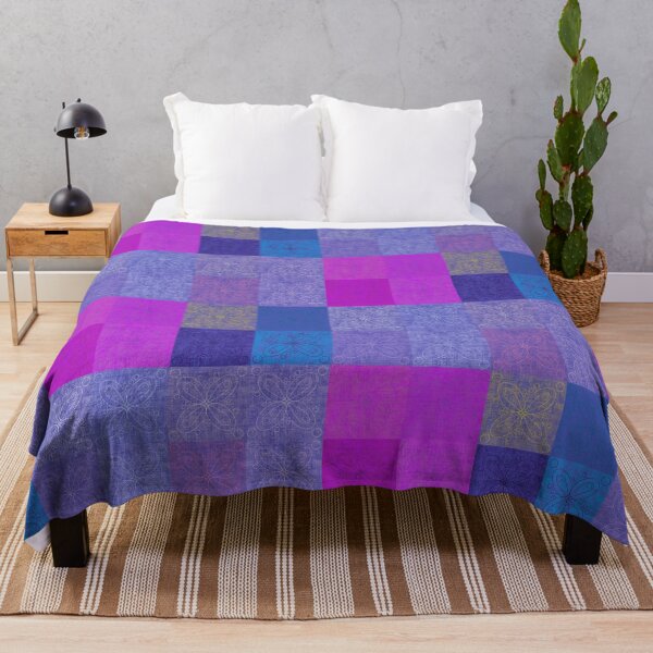 Item preview, Linen patchwork - pink/blue designed and sold by PurpleSandpiper.