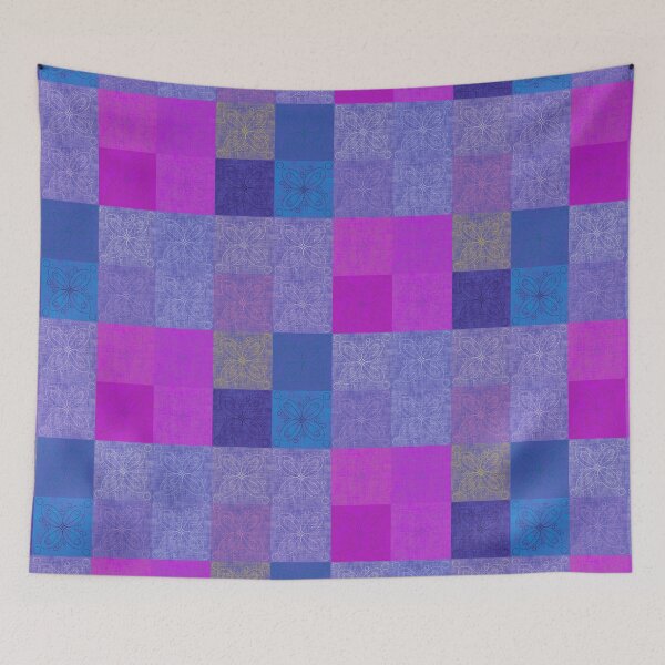 Item preview, Linen patchwork - pink/blue designed and sold by PurpleSandpiper.