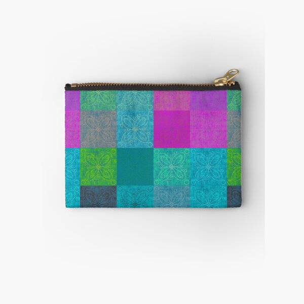 Item preview, Linen patchwork - pink/turquoise designed and sold by PurpleSandpiper.