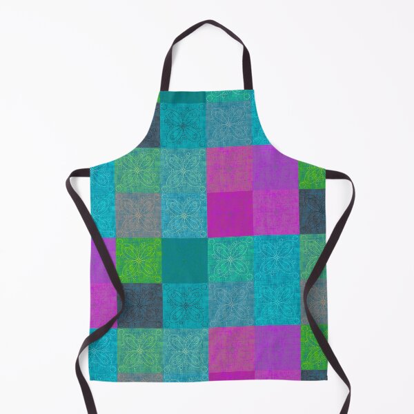 Item preview, Linen patchwork - pink/turquoise designed and sold by PurpleSandpiper.