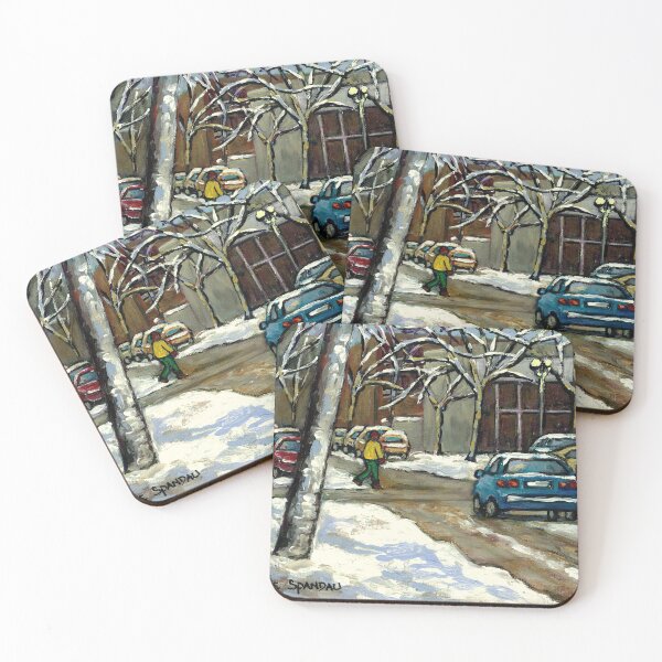 Item preview, CANADIAN URBAN CITY WINTER SCENE MONTREAL PAINTING designed and sold by Carole  Spandau.