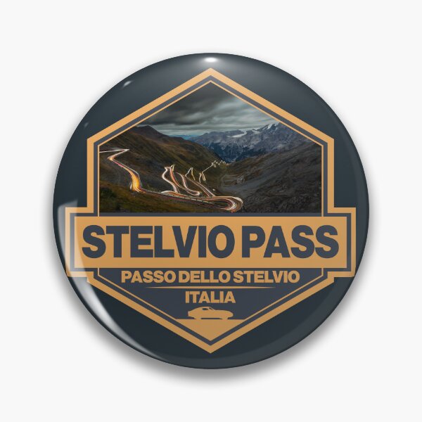 Item preview, Stelvio Pass Passo Dello Stelvio Travel Art Badge designed and sold by KrisSidDesigns.
