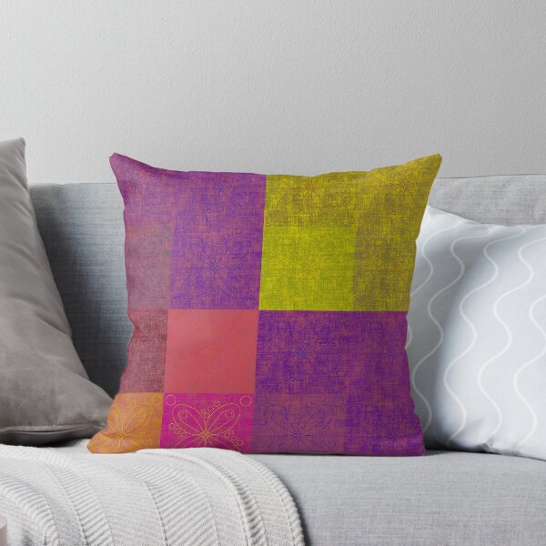 Item preview, Linen patchwork - purple/yellow designed and sold by PurpleSandpiper.