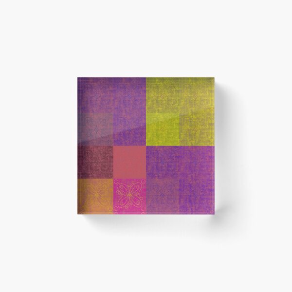Item preview, Linen patchwork - purple/yellow designed and sold by PurpleSandpiper.
