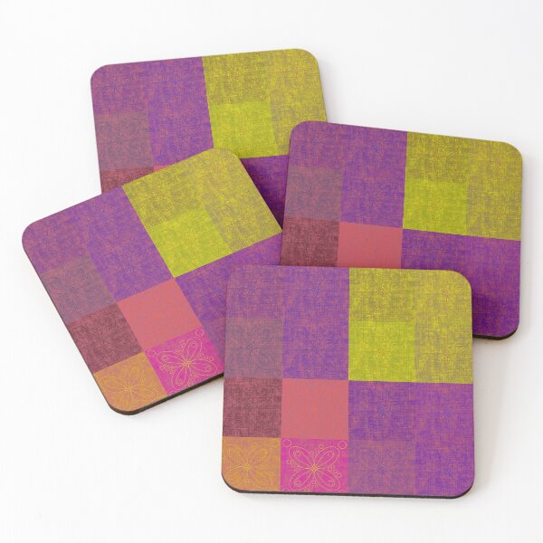 Item preview, Linen patchwork - purple/yellow designed and sold by PurpleSandpiper.