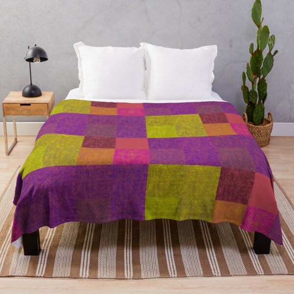 Item preview, Linen patchwork - purple/yellow designed and sold by PurpleSandpiper.