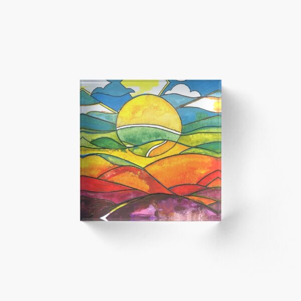 Colourful sunrise Acrylic Block