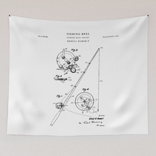 Item preview, Fishing Patent Drawing Blueprint designed and sold by Vintago.