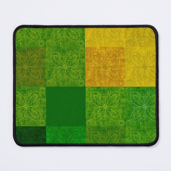 Item preview, Linen patchwork - green/yellow designed and sold by PurpleSandpiper.
