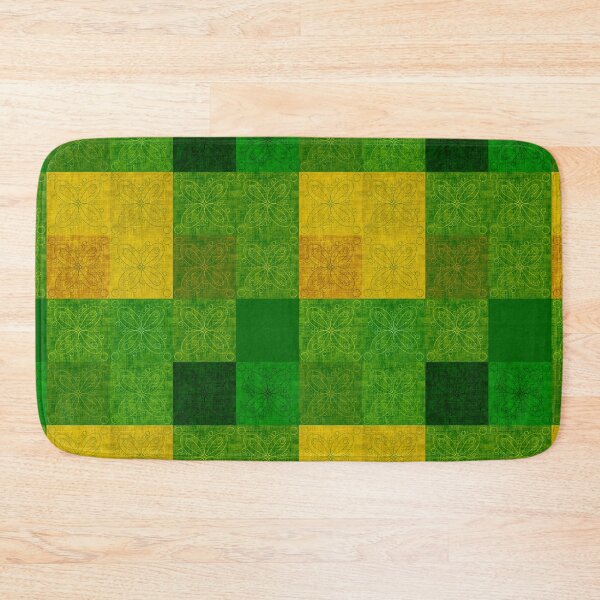 Item preview, Linen patchwork - green/yellow designed and sold by PurpleSandpiper.