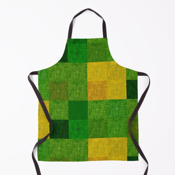 Item preview, Linen patchwork - green/yellow designed and sold by PurpleSandpiper.
