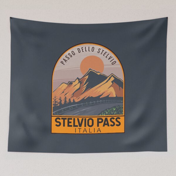 Item preview, Stelvio Pass Passo Dello Stelvio Retro Travel Emblem designed and sold by KrisSidDesigns.