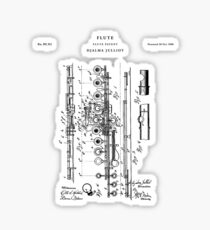 Flute Patent Drawing Blueprint Sticker