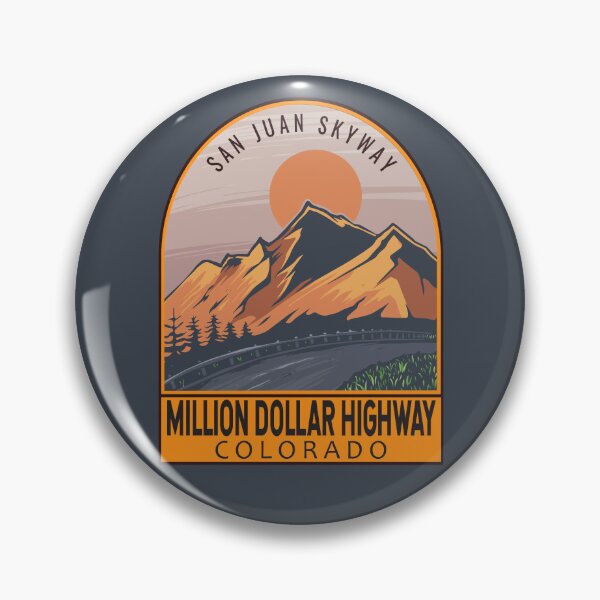 Item preview, Million Dollar Highway Colorado Retro Travel Emblem designed and sold by KrisSidDesigns.