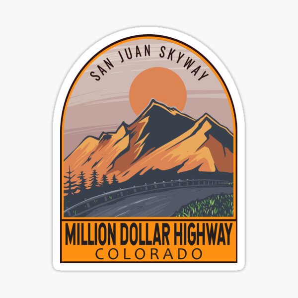 Item preview, Million Dollar Highway Colorado Retro Travel Emblem designed and sold by KrisSidDesigns.