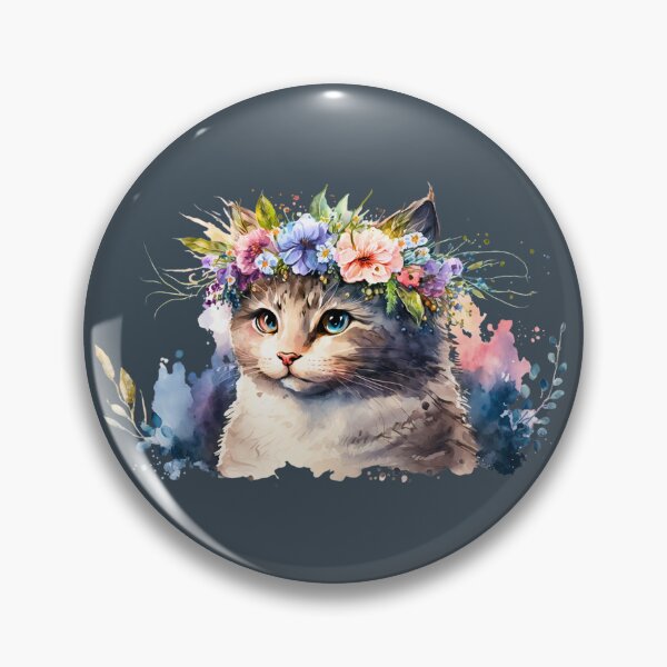 Item preview, Cat with a flower crown designed and sold by SushiAnn.