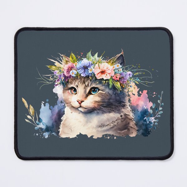 Item preview, Cat with a flower crown designed and sold by SushiAnn.