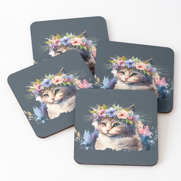 Item preview, Cat with a flower crown designed and sold by SushiAnn.