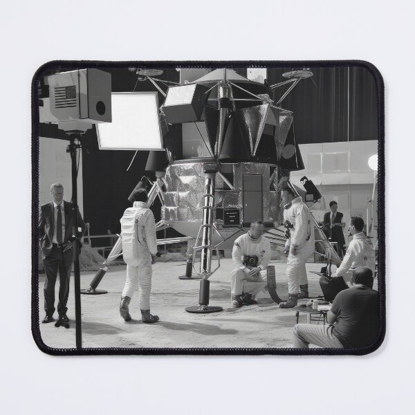 Item preview, The moon landing being filmed in a movie studio  designed and sold by CanyonGarageArt.