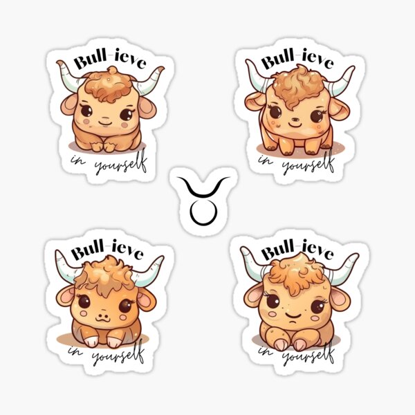 Item preview, Cute Taurus Bull Sticker designed and sold by Glamour Magic Tarot.
