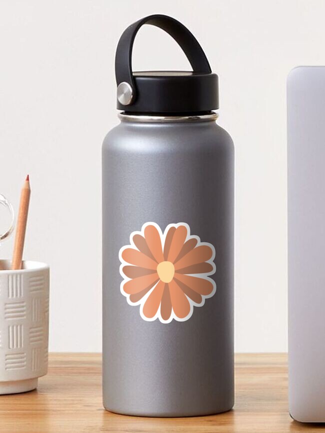 Orange Preppy Flowers Custom Water Thermos